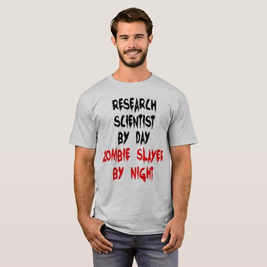 Zombie Slayer Research Scientist T-shirt (Voorkant volledig)