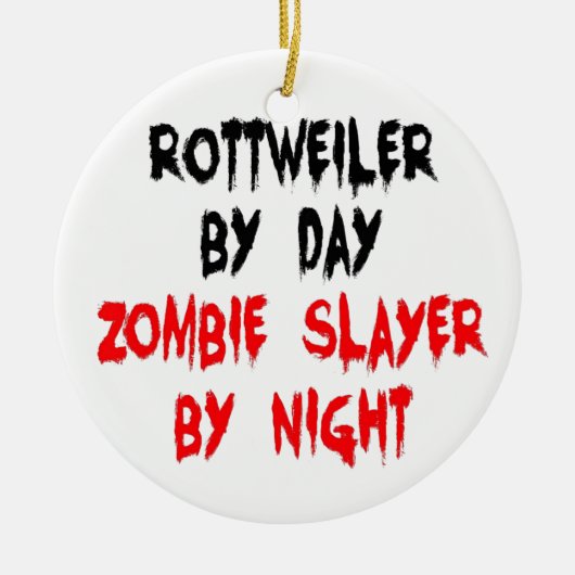 Zombie Slayer Rottweiler Dog Keramisch Ornament (Voorkant)