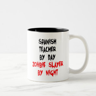 Zombie Slayer Spaanse leraar Tweekleurige Koffiemok