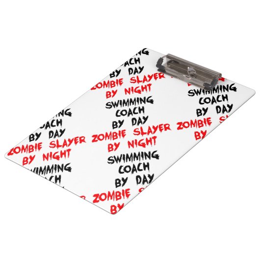 Zombie Slayer Zwemcoach Klembord (Gekanteld)