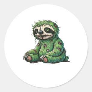 Zombie Sloth Halloween Zombie Sloth Zombie Lover C Ronde Sticker