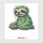 Zombie Sloth Halloween Zombie Sloth Zombie Lover C Sticker (Vel)
