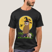 Zombie Sloth Scary Cat Halloween T-shirt (Voorkant)