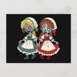 Zombie Sneeuwwitje en Rozerood Briefkaart