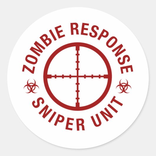 Zombie Sniper Ronde Sticker (Voorkant)