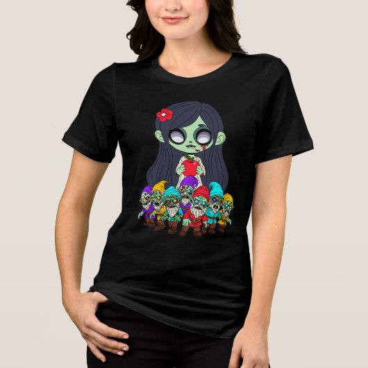 Zombie Snow White Tri-Blend Shirt (Voorkant)
