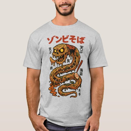 Zombie Soba Noodles - griezelige Japanse Horror Se T-shirt (Voorkant)
