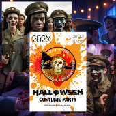 Zombie Soldier Halloween Costume Party RSVP Kaart