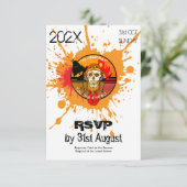 Zombie Soldier Halloween Costume Party RSVP Kaart (Staand voorkant)