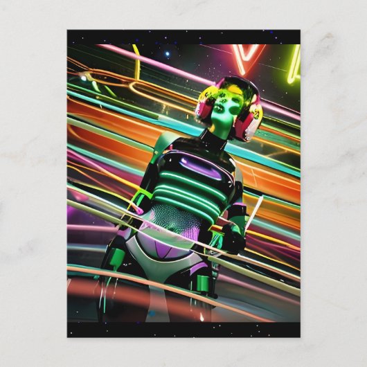 Zombie Space Disco Briefkaart (Voorkant)