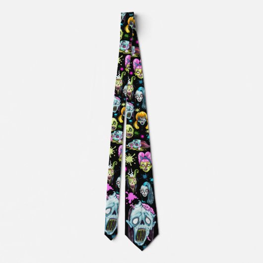 Zombie Splat Faces Stropdas (Achterkant)