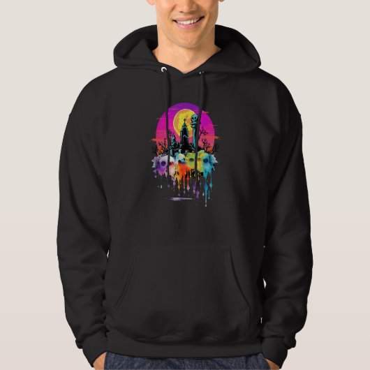 Zombie Spoken Skull Verschrikkelijke Begraafplaats Hoodie (Voorkant)