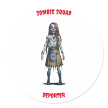 Zombie Squad Deporter Ronde Sticker