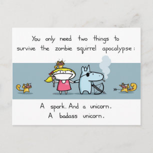 Zombie squirrel apocalypse briefkaart