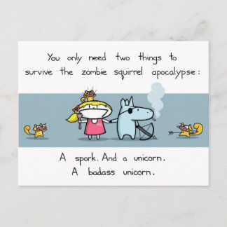 Zombie squirrel apocalypse briefkaart