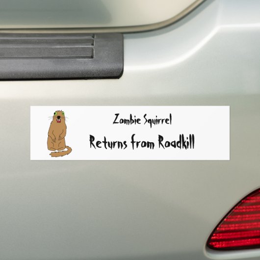 Zombie Squirrel Bumpersticker (Op auto)