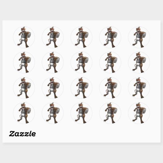 Zombie Squirrel Ronde Sticker (Vel)