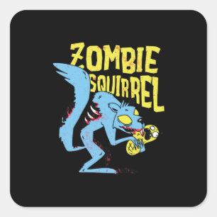 Zombie Squirrel Vierkante Sticker