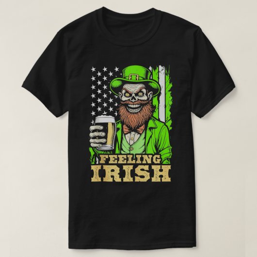 Zombie St Patricks Dag Gevoel Iers Grappig Bier US T-shirt (Design voorkant)