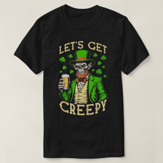 Zombie St Patricks Dag Grappig Bier Laat Worepy T-shirt (Design voorkant)