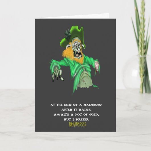 Zombie St. Patrick's Day Kaart (Voorkant)