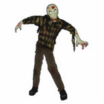 Zombie Staand Fotobeeldje<br><div class="desc">Koelbruine zombie op sculpturen, magneten, sleutelketens, siervoorwerpen en spelden.</div>