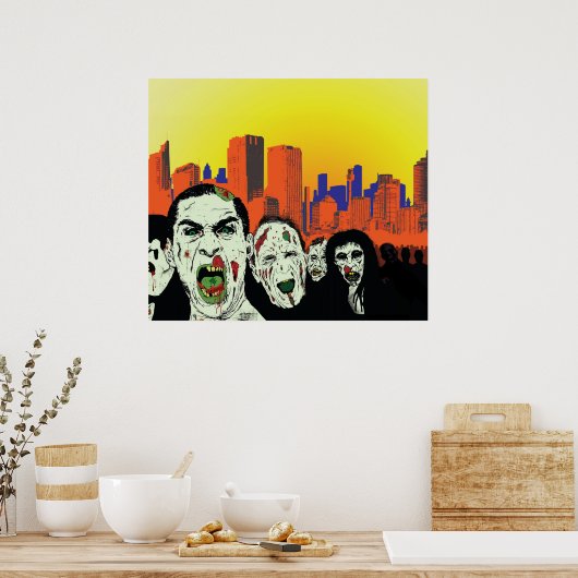 zombie stad poster (Keuken)