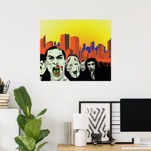 zombie stad poster (Thuiskantoor)