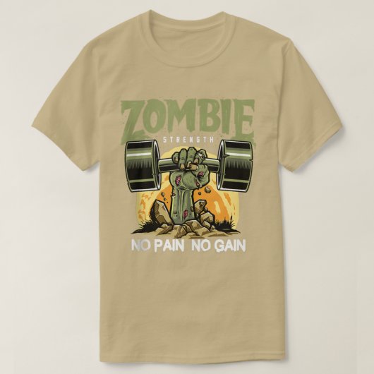 Zombie Sterkte Geen pijnstiller Uitwerken Gym Desi T-shirt (Design voorkant)