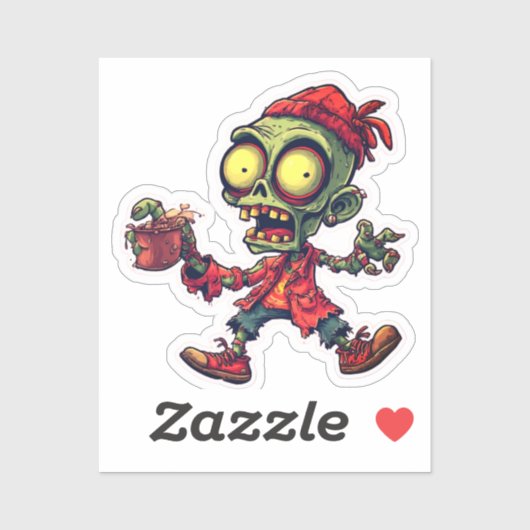 Zombie Sticker – Cool Horror Halloween 2025 (Vel)