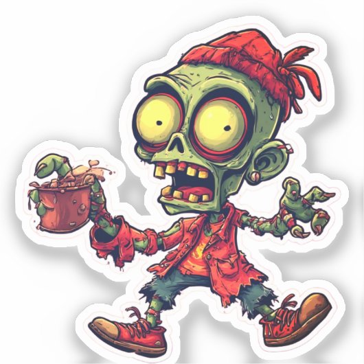 Zombie Sticker – Cool Horror Halloween 2025 (Voorkant)
