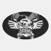 Zombie-Sticker Ovale Sticker (Voorkant)