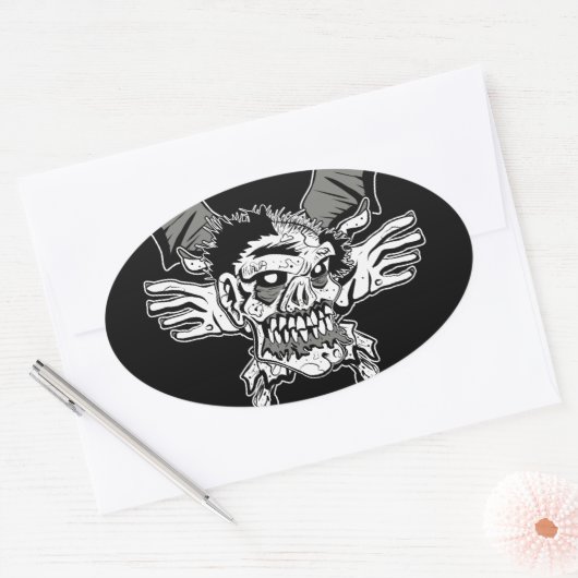 Zombie-Sticker Ovale Sticker (Envelop)
