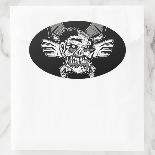 Zombie-Sticker Ovale Sticker (Tas)