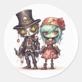 Zombie-sticker Ronde Sticker