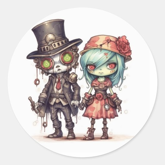 Zombie-sticker Ronde Sticker (Voorkant)