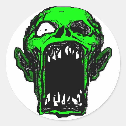 Zombie-Sticker Ronde Sticker (Voorkant)
