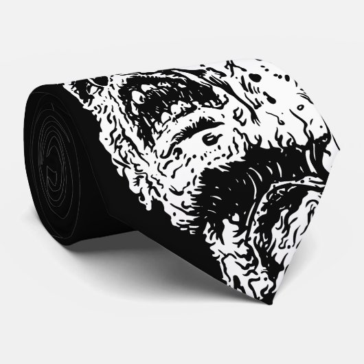 Zombie-stropdas op zwart stropdas (Opgerold)