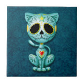 Zombie Sugar Kitten, blauw Tegeltje (Voorkant)