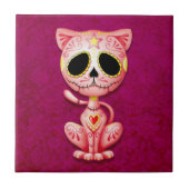 Zombie Sugar Kitten, roze Tegeltje (Voorkant)