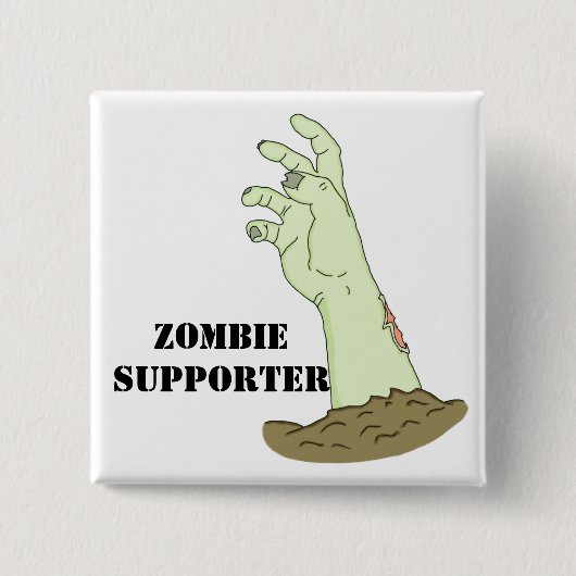 Zombie Supporter Vierkante Button 5,1 Cm (Voorkant)