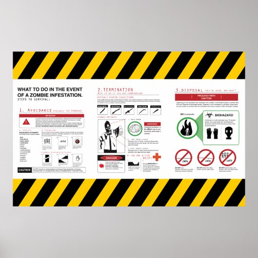 Zombie Survival Guide - Deluxe Poster (Voorkant)