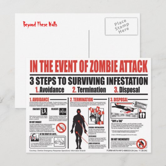 Zombie Survival Guide - voorbij deze muren Briefkaart (Voorkant / Achterkant)