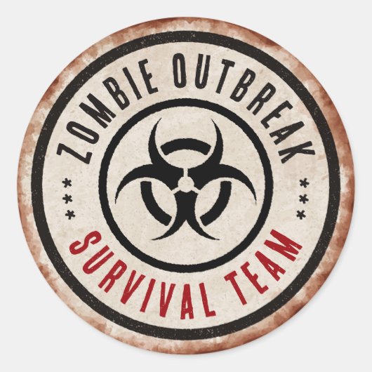 Zombie survival team ronde sticker (Voorkant)