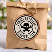 Zombie survival team with skull ronde sticker