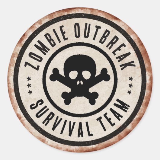 Zombie survival team with skull ronde sticker (Voorkant)