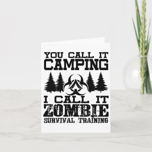 Zombie Survival Training Camping Shirt - Funny Hal Kaart (Voorkant)