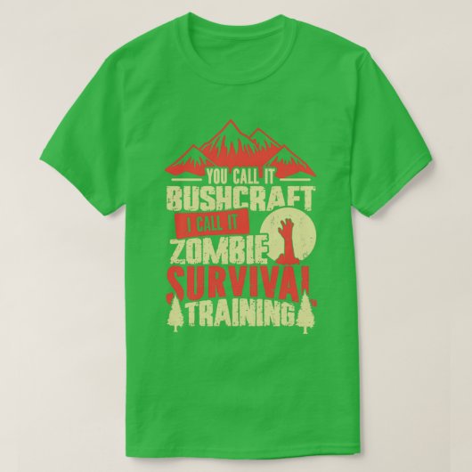 Zombie Survival Training Funny Bushcrafting Classi T-shirt (Design voorkant)