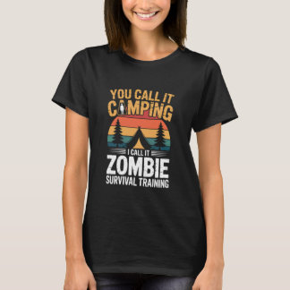 Zombie Survival Training Kampeerder Wandelaar Hall T-shirt