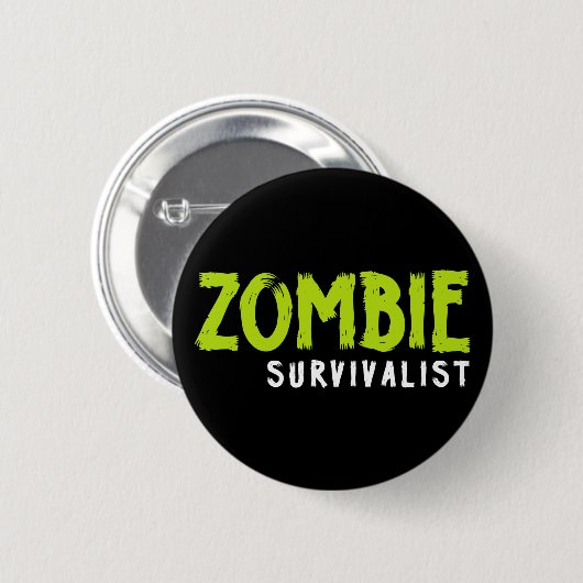 Zombie Survivalist. Ronde Button 5,7 Cm (Voorkant /achterkant)